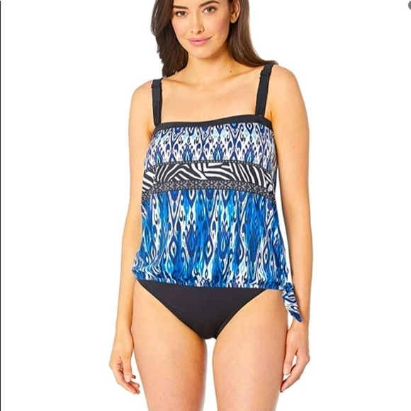 La Blanca one piece bathing suits blue/ black - Picture 1 of 4
